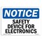 Signmission OSHA Notice Sign, Safety Device For Electronics, 7in X 5in Decal, 5" W, 7" L, Landscape OS-NS-D-57-L-18142 - alternate 1